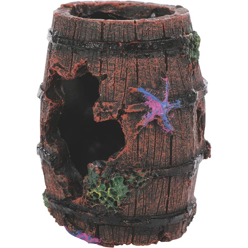 Decoración de acuario Adorno de pecera de resina, Adornos de acuario Decoración de diseño de cueva de barril roto artificial para piel de pez camarón
Decoración de acuario Adorno de pecera de resina, Adornos de acuario Decoración de diseño de cueva de barril roto artificial para piel de pez camarón