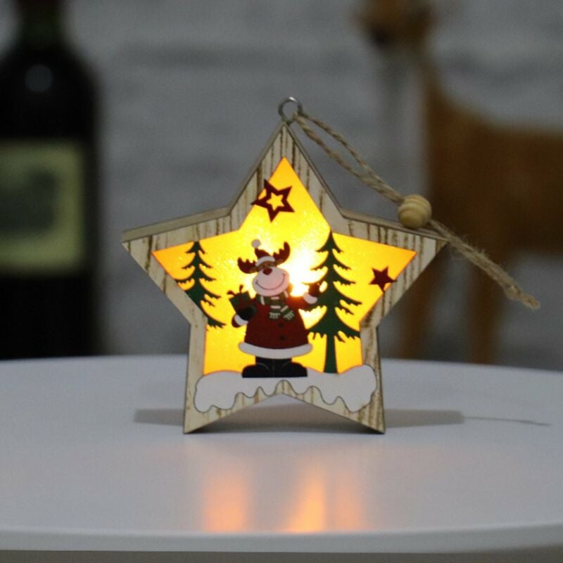 Happyshopping - Decoraciones navidenas arbol de Navidad Decoracion colgante de madera brillante Mini regalo de Navidad encantador Colgante luminoso
Happyshopping - Decoraciones navidenas arbol de Navidad Decoracion colgante de madera brillante Mini regalo de Navidad encantador Colgante luminoso