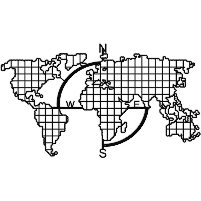 Decoration de Pared World Map Series - Muro de Arte Mural - Mundo - para la sala de estar, la habitacion - Negro en Metal, 110 x 1,5 x 63 cm
Decoration de Pared World Map Series - Muro de Arte Mural - Mundo - para la sala de estar, la habitacion - Negro en Metal, 110 x 1,5 x 63 cm