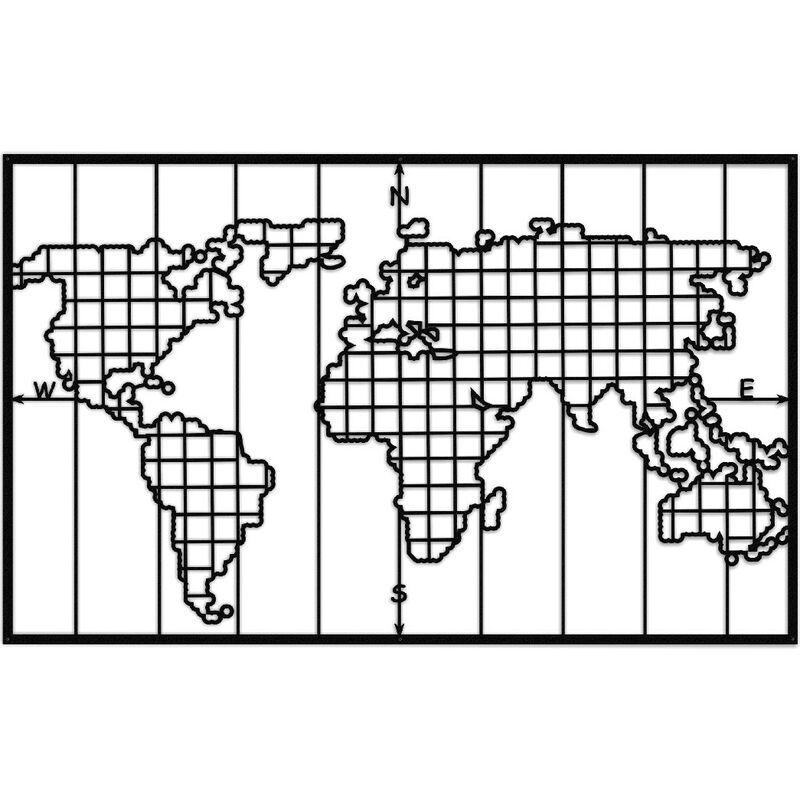 Decoration de Pared World Map Series - Muro de Arte Mural - Mundo - para la sala de estar, la habitacion - Negro en Metal, 90 x 2 x 55 cm
Decoration de Pared World Map Series - Muro de Arte Mural - Mundo - para la sala de estar, la habitacion - Negro en Metal, 90 x 2 x 55 cm