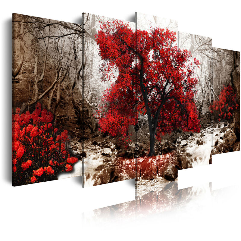 258 - Cuadros Modernos Impresión de Imagen Artística Digitalizada | Paisaje Árboles Rojos Fondo Ocre | 5 Piezas 150x80cm - Dekoarte
258 - Cuadros Modernos Impresión de Imagen Artística Digitalizada | Paisaje Árboles Rojos Fondo Ocre | 5 Piezas 150x80cm - Dekoarte