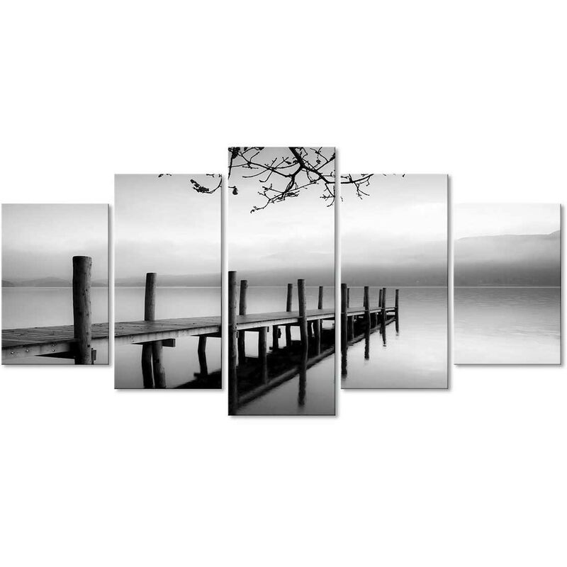 150 - Cuadros Modernos Impresión de Imagen Artística Digitalizada | Embarcadero Blanco y Negro | 5 Piezas 200x100cm XXL - Dekoarte
150 - Cuadros Modernos Impresión de Imagen Artística Digitalizada | Embarcadero Blanco y Negro | 5 Piezas 200x100cm XXL - Dekoarte