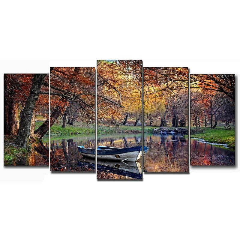 120 - Cuadros Modernos Impresión de Imagen Artística Digitalizada | Paisaje Otoño con Agua | 5 Piezas 150x80cm - Dekoarte
120 - Cuadros Modernos Impresión de Imagen Artística Digitalizada | Paisaje Otoño con Agua | 5 Piezas 150x80cm - Dekoarte