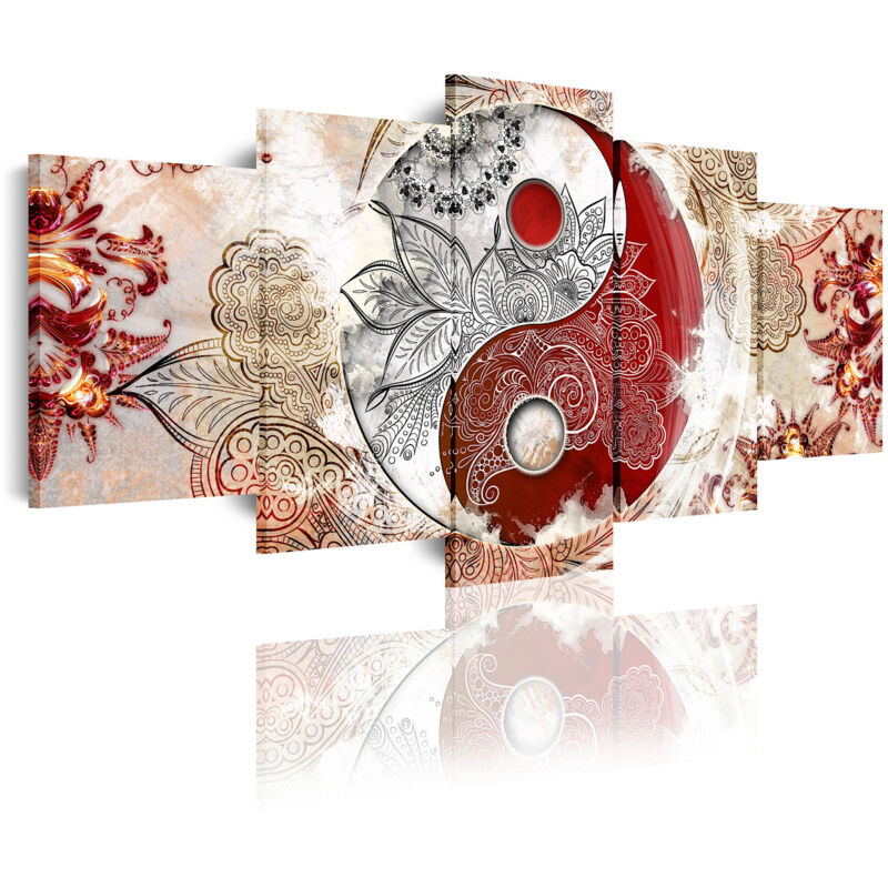 518 - Cuadros Modernos Impresión de Imagen Artística Digitalizada | Ying Yang Zen Beige Rojo | 5 Piezas 200x100cm XXL - Dekoarte
518 - Cuadros Modernos Impresión de Imagen Artística Digitalizada | Ying Yang Zen Beige Rojo | 5 Piezas 200x100cm XXL - Dekoarte