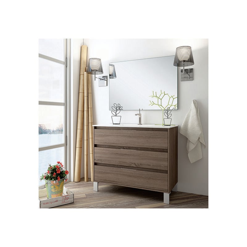 Delbaño - MUEBLE BAÑO SANDRA3 100 NEBRA - MUEBLE DE BAÑO CON PATAS DE TRES CAJONES DE CAPERTURA UÑERO. 100 x 45 x 85 cm.
Delbaño - MUEBLE BAÑO SANDRA3 100 NEBRA - MUEBLE DE BAÑO CON PATAS DE TRES CAJONES DE CAPERTURA UÑERO. 100 x 45 x 85 cm.