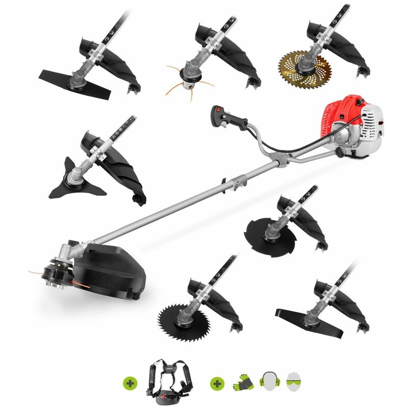 Greencut - Desbrozadora GGT650X-8 con motor gasolina 2 tiempos 65cc 4,9cv. 8 accesorios distintos para cortar. Manillar de agerre doble, regulador
Greencut - Desbrozadora GGT650X-8 con motor gasolina 2 tiempos 65cc 4,9cv. 8 accesorios distintos para cortar. Manillar de agerre doble, regulador