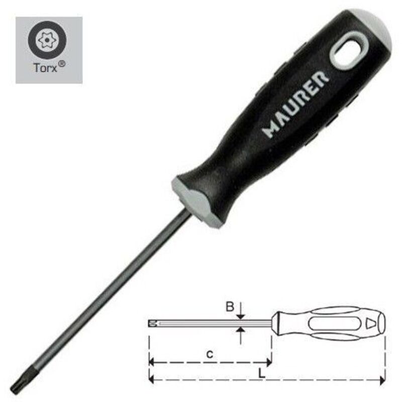 Destornillador torx inviolable 6 x 80 mm. - Maurer
Destornillador torx inviolable 6 x 80 mm. - Maurer
