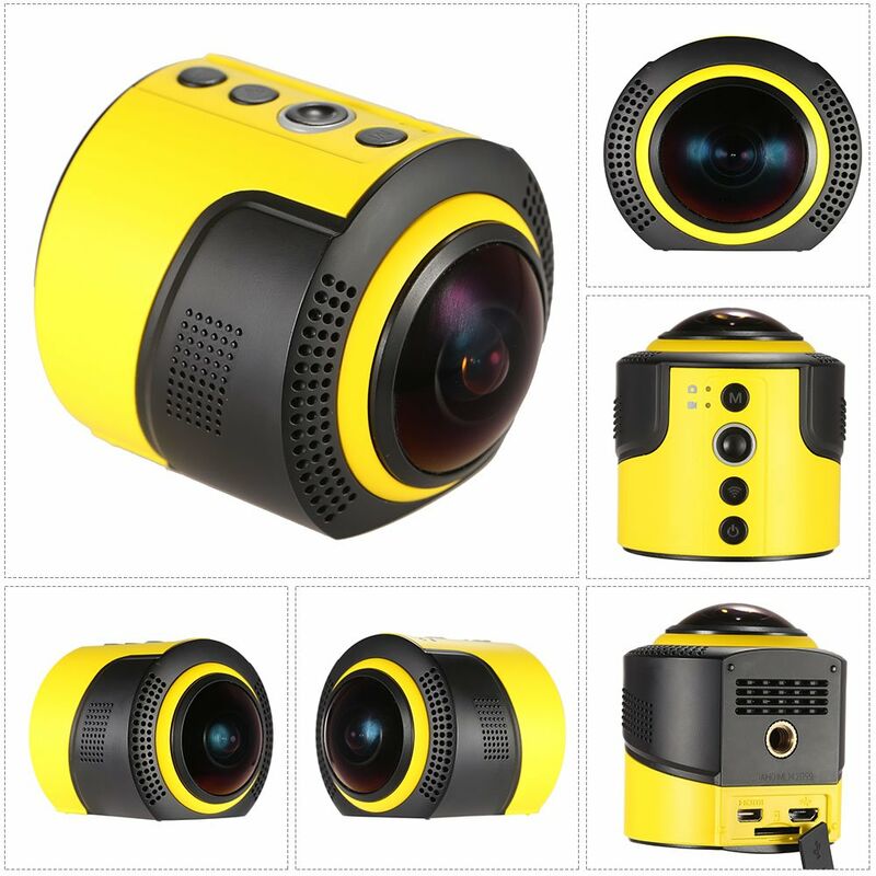 Camara panoramica de 360 grados Wifi 1080P 30FPS 8MP Fuente de pelicula de ojo de pez para gafas virtuales VR Deportes de accion Actividades al
Camara panoramica de 360 grados Wifi 1080P 30FPS 8MP Fuente de pelicula de ojo de pez para gafas virtuales VR Deportes de accion Actividades al