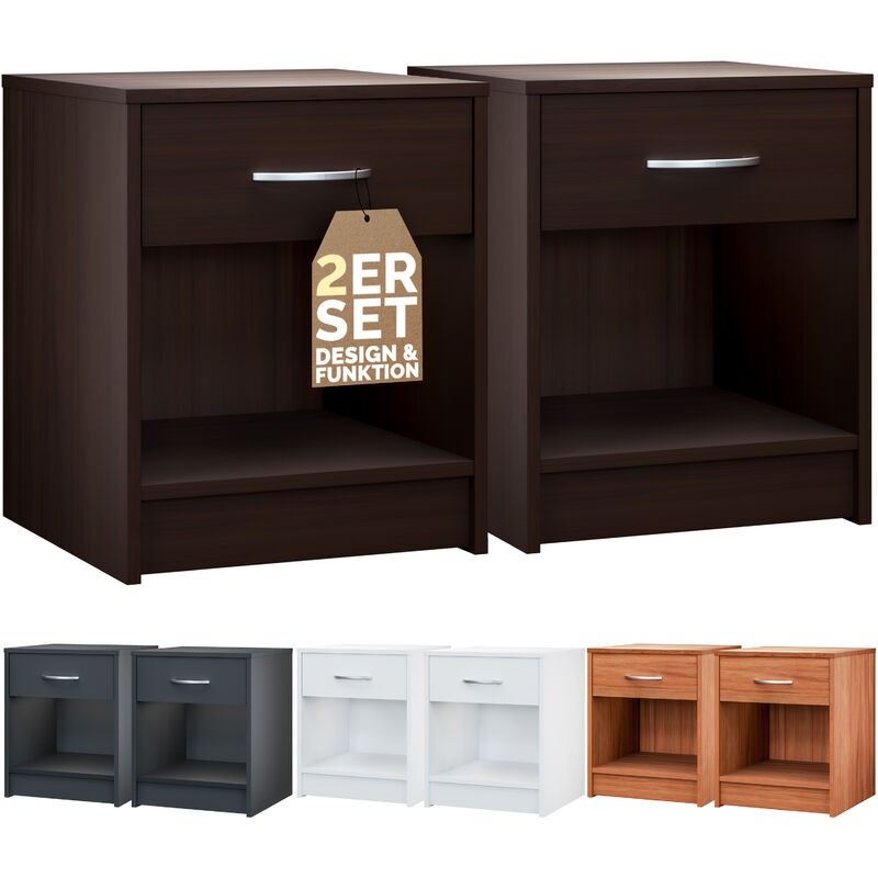 Deuba Set de 2 mesitas de noche con cajón Marrón oscuro 50x40x35 cm mesa auxiliar para libros dormitorio
Deuba Set de 2 mesitas de noche con cajón Marrón oscuro 50x40x35 cm mesa auxiliar para libros dormitorio
