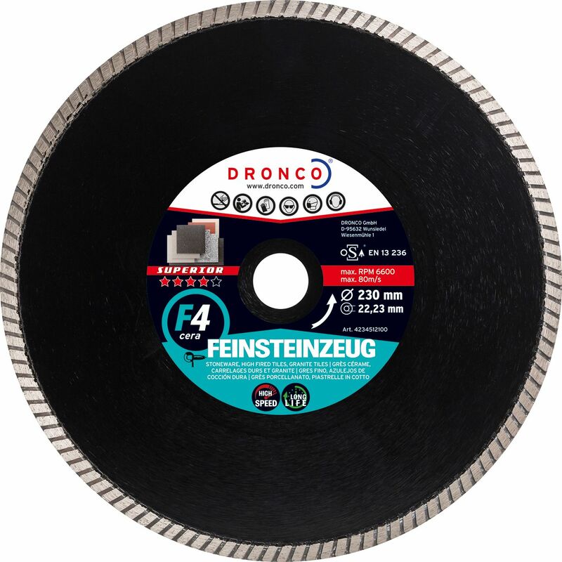 F4CERA-125 - Disco de diamante Superior F4 Cera - Gres (Antes GRFX) Ø 125 mm - Dronco
F4CERA-125 - Disco de diamante Superior F4 Cera - Gres (Antes GRFX) Ø 125 mm - Dronco