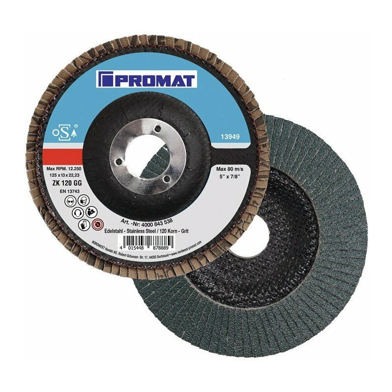 Disco de láminas 125mm Slate Disk K.120 Ger.inox Corundon Zirconio e (por 10) - Promat
Disco de láminas 125mm Slate Disk K.120 Ger.inox Corundon Zirconio e (por 10) - Promat