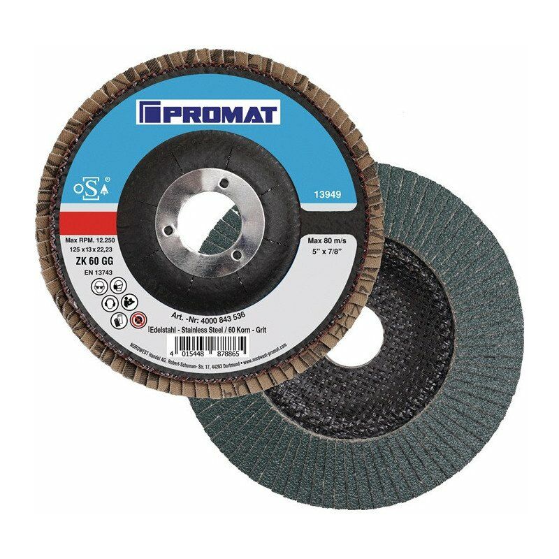 Disco de láminas.125mm Slocked Disc K.60 Ger.inox Corundum Zirconio e (por 10) - Promat
Disco de láminas.125mm Slocked Disc K.60 Ger.inox Corundum Zirconio e (por 10) - Promat