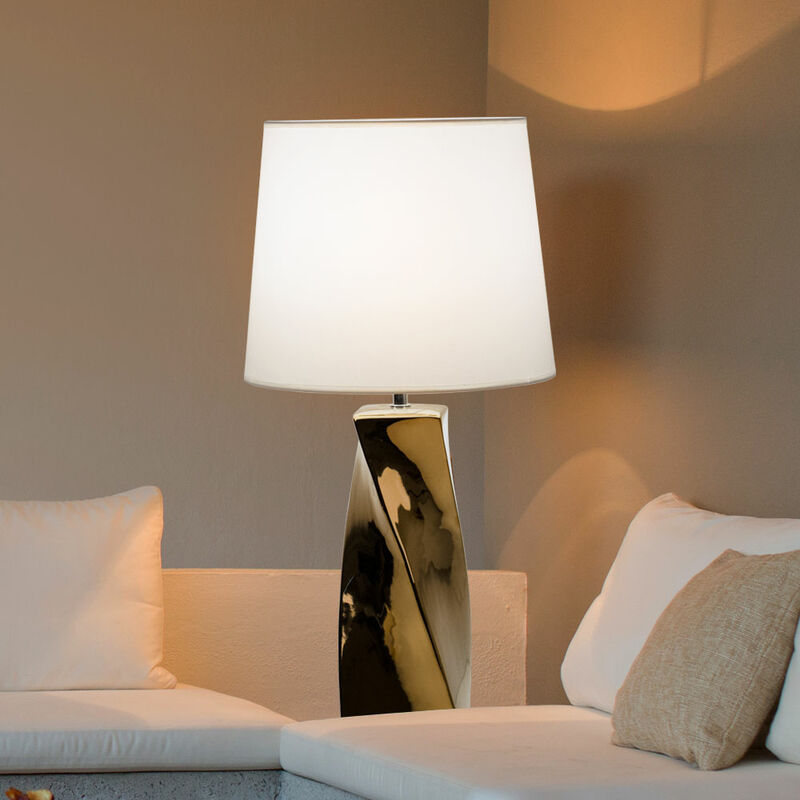 Lámpara de sobremesa lámpara de pantalla lámpara de lectura lámpara de lado dormitorio, interruptor de cordón, pantalla de tela cerámica dorada
Lámpara de sobremesa lámpara de pantalla lámpara de lectura lámpara de lado dormitorio, interruptor de cordón, pantalla de tela cerámica dorada