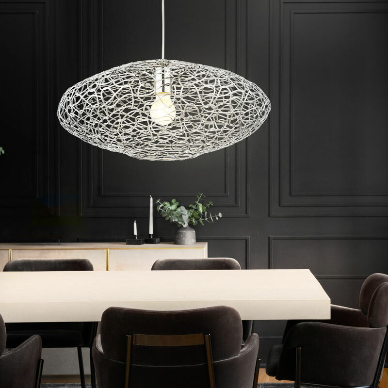 Diseño colgante luz ALU trenza cromo foco de techo luz iluminación de sala de estar
Diseño colgante luz ALU trenza cromo foco de techo luz iluminación de sala de estar