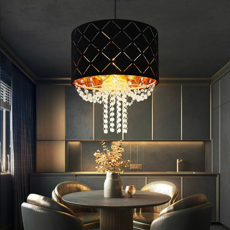 Lámpara colgante lámpara de techo de cristal lámpara colgante de cristal para sala de estar, efecto de luz terciopelo negro, dorado, 1x E27, FxH 35 x
Lámpara colgante lámpara de techo de cristal lámpara colgante de cristal para sala de estar, efecto de luz terciopelo negro, dorado, 1x E27, FxH 35 x