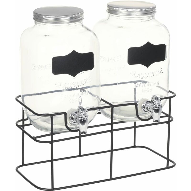 Dispensadores de bebida con soporte 2 unidades vidrio 2 x 4 L - Transparente - Vidaxl
Dispensadores de bebida con soporte 2 unidades vidrio 2 x 4 L - Transparente - Vidaxl