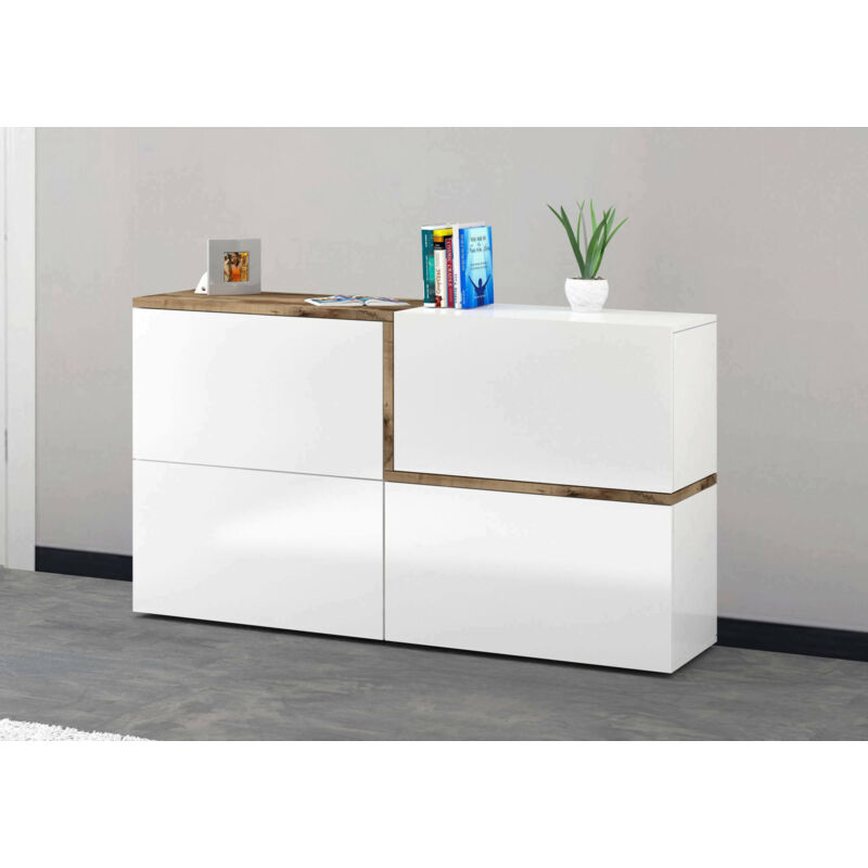 Aparador Modern con 4 puertas abatibles, Made in Italy, Aparador de cocina, Buffet de diseño de sala de estar, 150x40h80 cm, Blanco brillante y color
Aparador Modern con 4 puertas abatibles, Made in Italy, Aparador de cocina, Buffet de diseño de sala de estar, 150x40h80 cm, Blanco brillante y color