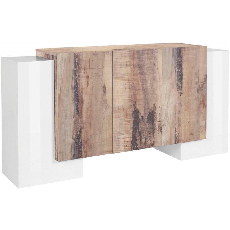 Aparador Modern de 5 puertas, Made in Italy, Aparador de cocina, Buffet de diseño de sala de estar, 170x45h85 cm, Blanco brillante y color arce
Aparador Modern de 5 puertas, Made in Italy, Aparador de cocina, Buffet de diseño de sala de estar, 170x45h85 cm, Blanco brillante y color arce