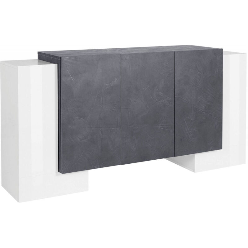 Aparador Modern de 5 puertas, Made in Italy, Aparador de cocina, Buffet de diseño de sala de estar, 170x45h85 cm, Blanco brillante y Gris ceniza
Aparador Modern de 5 puertas, Made in Italy, Aparador de cocina, Buffet de diseño de sala de estar, 170x45h85 cm, Blanco brillante y Gris ceniza