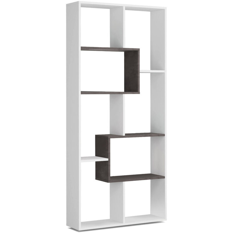 Librería multiposición con ocho estantes, Color blanco con detalle color antracita, Medidas 80 x 180 x 25 cm - Dmora
Librería multiposición con ocho estantes, Color blanco con detalle color antracita, Medidas 80 x 180 x 25 cm - Dmora
