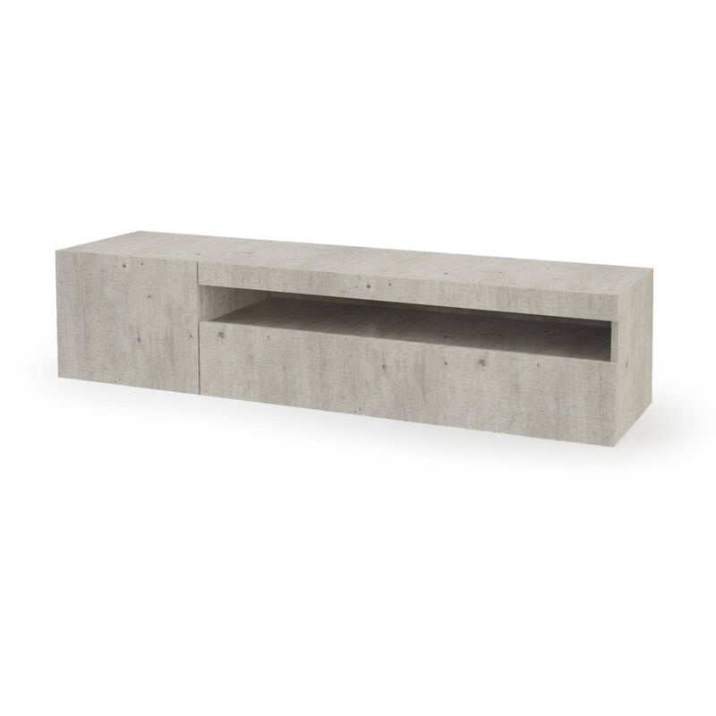 Mueble de salón para TV Made in Italy, Mueble para TV con 2 puertas, Mueble para TV para salón, cm 150x40h37, Color cemento, con luz LED azul - Dmora
Mueble de salón para TV Made in Italy, Mueble para TV con 2 puertas, Mueble para TV para salón, cm 150x40h37, Color cemento, con luz LED azul - Dmora