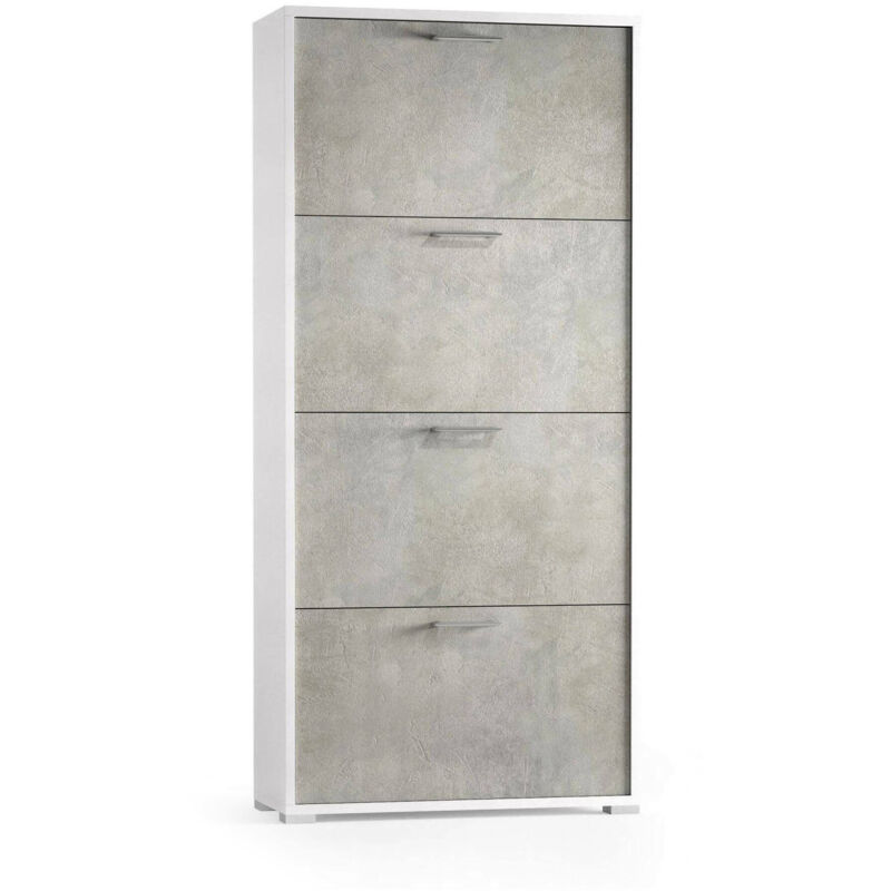 Zapatero moderno con 4 puertas abatibles, 100% Made in Italy, Zapatero de entrada de doble profundidad, 67x28h147 cm, Color blanco y cemento - Dmora
Zapatero moderno con 4 puertas abatibles, 100% Made in Italy, Zapatero de entrada de doble profundidad, 67x28h147 cm, Color blanco y cemento - Dmora