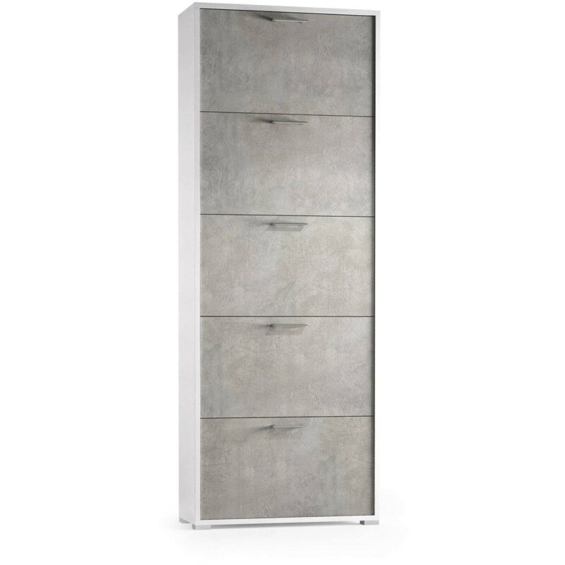 Zapatero moderno con 5 puertas abatibles, 100% Made in Italy, Zapatero de entrada, 67x18h184 cm, Cemento y color Blanco - Dmora
Zapatero moderno con 5 puertas abatibles, 100% Made in Italy, Zapatero de entrada, 67x18h184 cm, Cemento y color Blanco - Dmora