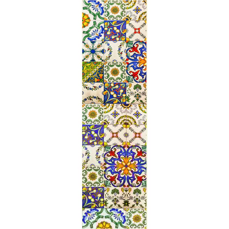 Camino de cocina, 100% Made in Italy, Alfombra antimanchas con impresión digital, Camino antideslizante y lavable, modelo Maiolica - Bertha, 180x52
Camino de cocina, 100% Made in Italy, Alfombra antimanchas con impresión digital, Camino antideslizante y lavable, modelo Maiolica - Bertha, 180x52