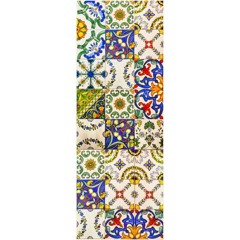 Camino de cocina, 100% Made in Italy, Alfombra antimanchas con impresión digital, Camino antideslizante y lavable, Modelo Mayólica - Bertha, 140x52
Camino de cocina, 100% Made in Italy, Alfombra antimanchas con impresión digital, Camino antideslizante y lavable, Modelo Mayólica - Bertha, 140x52