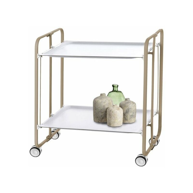 Carrito auxiliar con ruedas BAUHAUS armazón metálico color arena, 2 bandejas.,. Diseño y fabricación española. - Don Hierro
Carrito auxiliar con ruedas BAUHAUS armazón metálico color arena, 2 bandejas.,. Diseño y fabricación española. - Don Hierro
