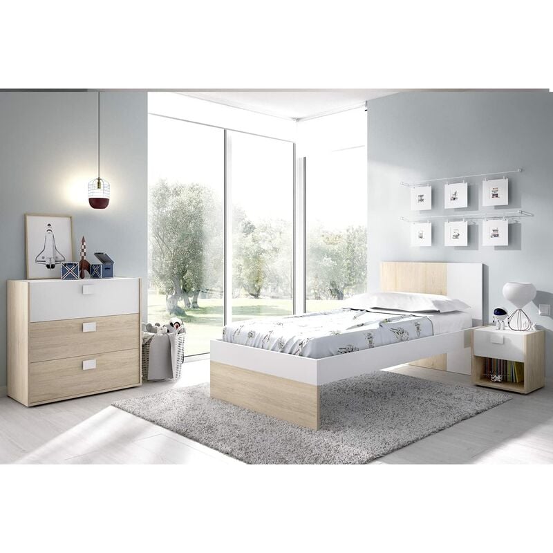 Dormitorio Infantil; CAMA con cajones con COMODA y MESITA de noche, medidas Alto 79 cm x Largo 196 cm x Fondo 97 cm
Dormitorio Infantil; CAMA con cajones con COMODA y MESITA de noche, medidas Alto 79 cm x Largo 196 cm x Fondo 97 cm