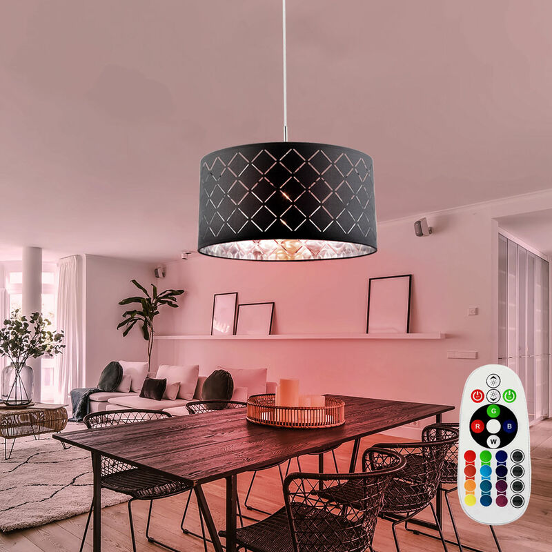 Salón y dormitorio Lámpara textil de control remoto regulable gris plata en un juego que incluye lámparas LED RGB
Salón y dormitorio Lámpara textil de control remoto regulable gris plata en un juego que incluye lámparas LED RGB
