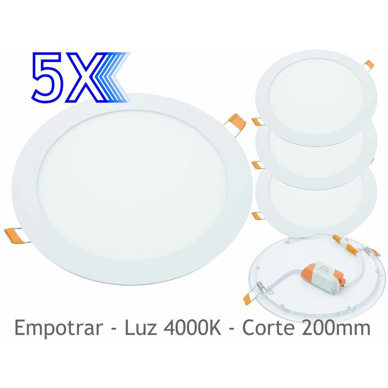 Pack 10 Downlight LED 18W Redondo Plano De Empotrar Luz Blanca natural 4200K, Aluminio Aro Blanco Mate, Para Hueco De 200-205mm Blanco … - Jandei
Pack 10 Downlight LED 18W Redondo Plano De Empotrar Luz Blanca natural 4200K, Aluminio Aro Blanco Mate, Para Hueco De 200-205mm Blanco … - Jandei