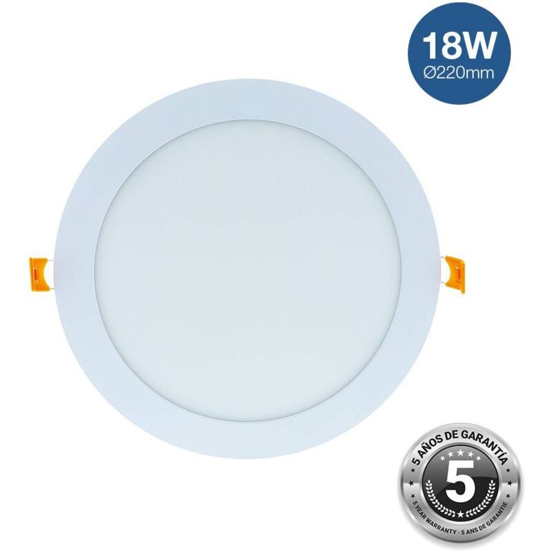 Downlight LED circular empotrable 18W Corte Ø 205 mm - 5 años de garantía | Blanco Frío
Downlight LED circular empotrable 18W Corte Ø 205 mm - 5 años de garantía | Blanco Frío