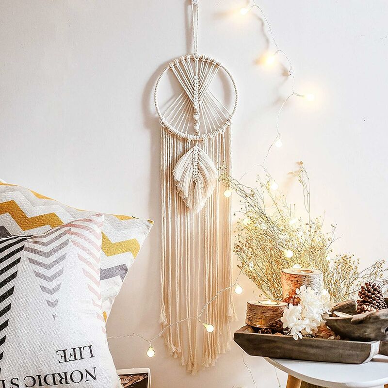 Dream Catcher Decor, Boho Dreamcatcher Macrame para colgar en la pared, tejido a mano, atrapasueños para decoración del hogar, arreglos de boda,
Dream Catcher Decor, Boho Dreamcatcher Macrame para colgar en la pared, tejido a mano, atrapasueños para decoración del hogar, arreglos de boda,
