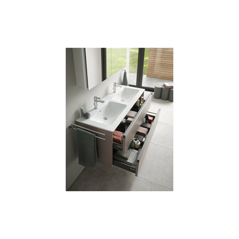 Duravit ME by Starck Furniture lavabo doble, 2x1 agujeros para grifos, rebosadero, con banco para grifos, 1300 mm, color: Seda blanca mate con
Duravit ME by Starck Furniture lavabo doble, 2x1 agujeros para grifos, rebosadero, con banco para grifos, 1300 mm, color: Seda blanca mate con