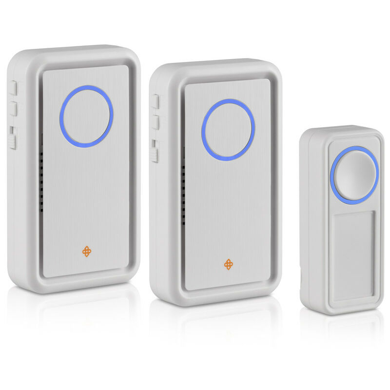 DUTCH ORIGINALS Timbre Blanco inalámbrico para casa, Timbre exterior IP44 impermeable, Timbre inalámbrico con 2 receptores y 1 transmitor de LED
DUTCH ORIGINALS Timbre Blanco inalámbrico para casa, Timbre exterior IP44 impermeable, Timbre inalámbrico con 2 receptores y 1 transmitor de LED