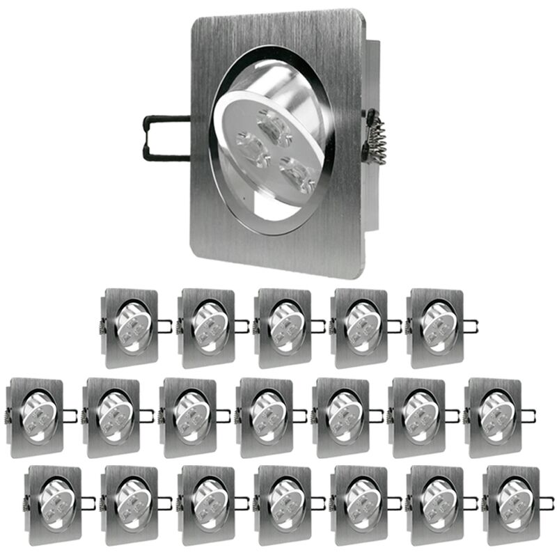 20x LED Spot 3W 230V - IP44 - Cuadrado 92 x 92 mm - 245 lúmenes - Blanco frío 6000K - Giratorio 30 ° - Blanco frío 6000K - LED empotrable - Ecd
20x LED Spot 3W 230V - IP44 - Cuadrado 92 x 92 mm - 245 lúmenes - Blanco frío 6000K - Giratorio 30 ° - Blanco frío 6000K - LED empotrable - Ecd
