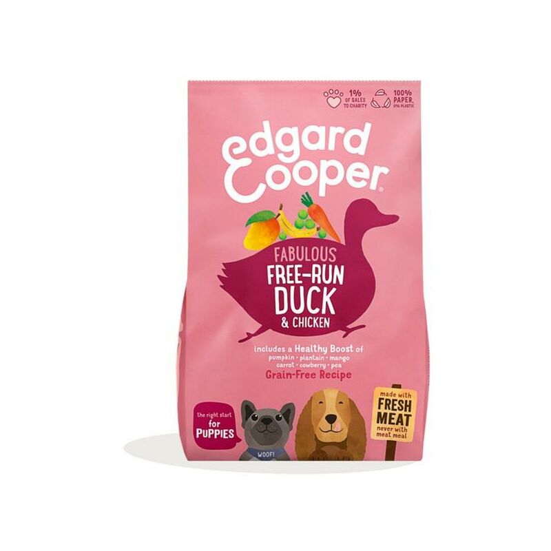 Edgard & Cooper grain-free Puppy Pato y Pollo frescos pienso para cachorros hipoalergénico y sin cereales 700g
Edgard & Cooper grain-free Puppy Pato y Pollo frescos pienso para cachorros hipoalergénico y sin cereales 700g
