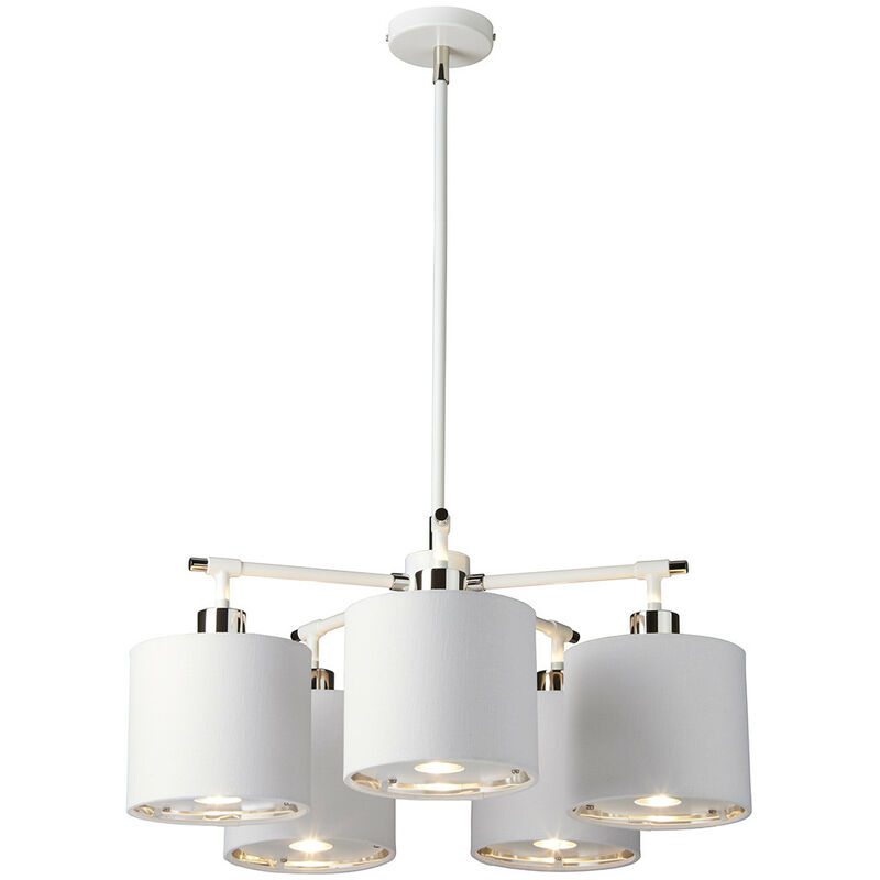 Balance - Lámpara colgante de techo con 5 luces, varios brazos, blanca, níquel pulido, E27 - Elstead
Balance - Lámpara colgante de techo con 5 luces, varios brazos, blanca, níquel pulido, E27 - Elstead