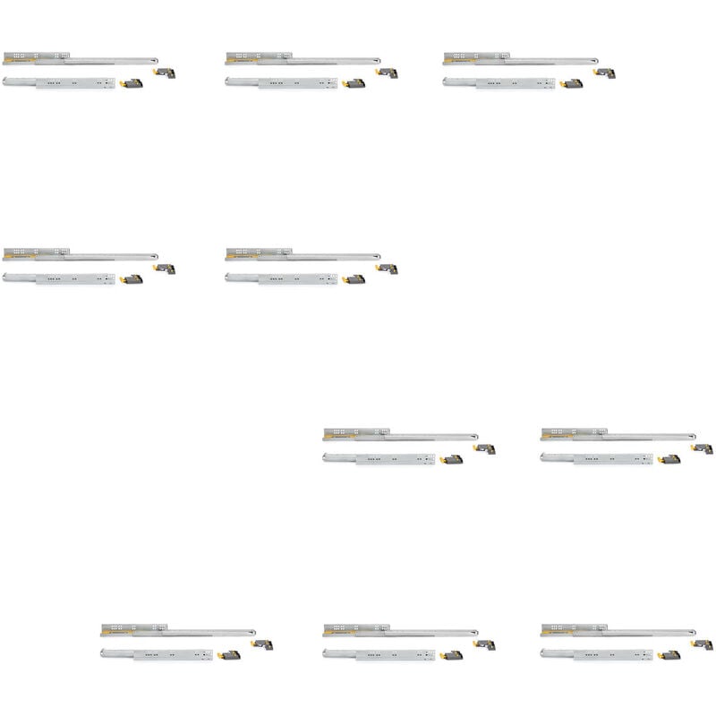 Emuca Guías Silver para cajones de extracción total con cierre suave y enganche, 490, Cincado, Acero, 10 un - Cincado 
Emuca Guías Silver para cajones de extracción total con cierre suave y enganche, 490, Cincado, Acero, 10 un - Cincado