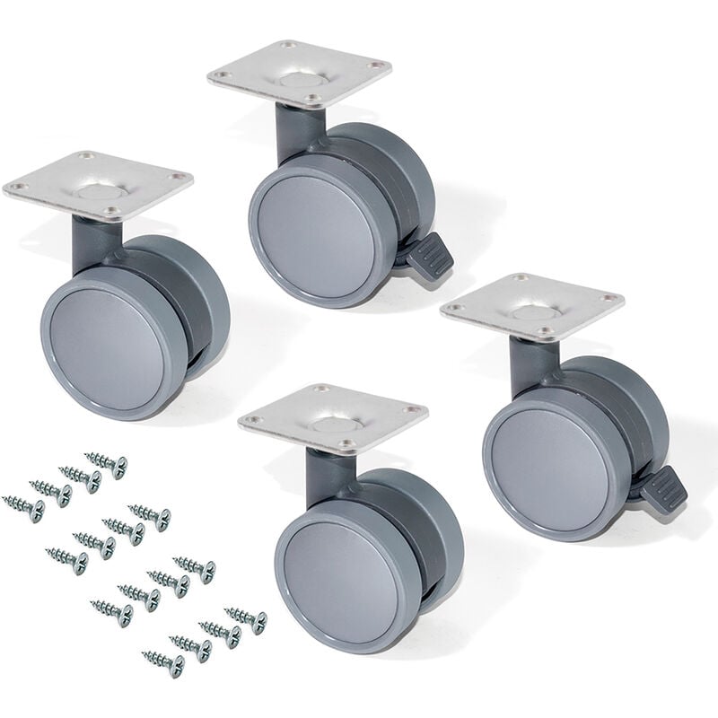 Emuca Ruedas con placa de montaje, D.50 mm, Acero y plástico, Gris, 4 ud. - Plástico gris
Emuca Ruedas con placa de montaje, D.50 mm, Acero y plástico, Gris, 4 ud. - Plástico gris