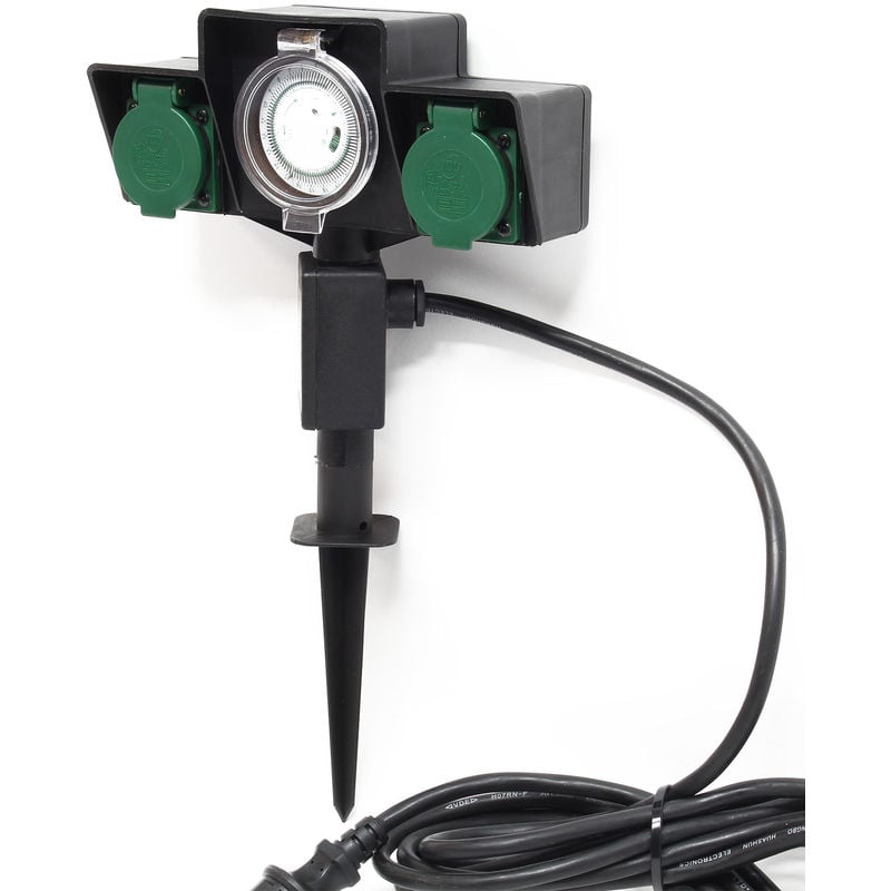 Enchufe jardín estaca 2 Tomas corriente Cable 5m Temporizador IP44 Tipo piqueta Accesorios exterior
Enchufe jardín estaca 2 Tomas corriente Cable 5m Temporizador IP44 Tipo piqueta Accesorios exterior