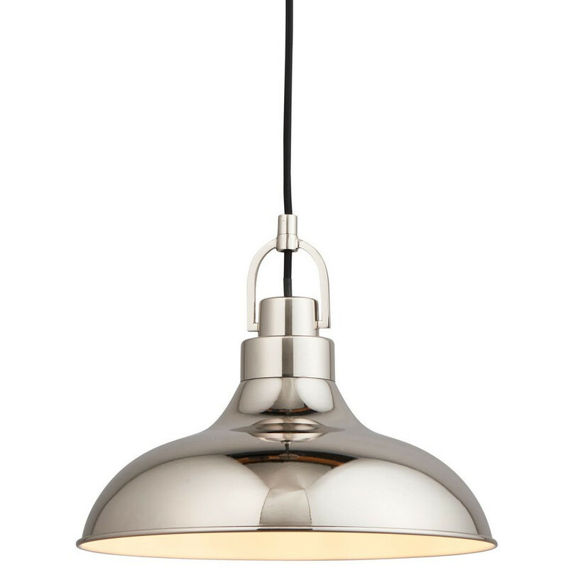 Endon Crofton Lámpara colgante de techo tipo domo, níquel pulido, pantalla interior en blanco brillante
Endon Crofton Lámpara colgante de techo tipo domo, níquel pulido, pantalla interior en blanco brillante