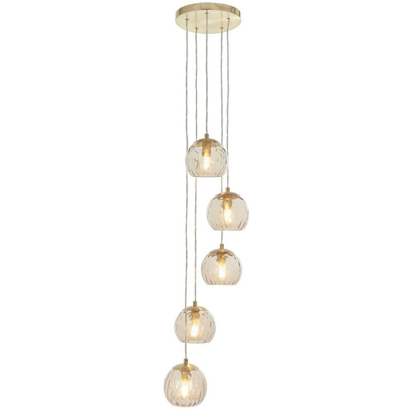 Endon Dimple Modern Cluster 5 Light colgante de latón cepillado, pantalla de cristal champán
Endon Dimple Modern Cluster 5 Light colgante de latón cepillado, pantalla de cristal champán