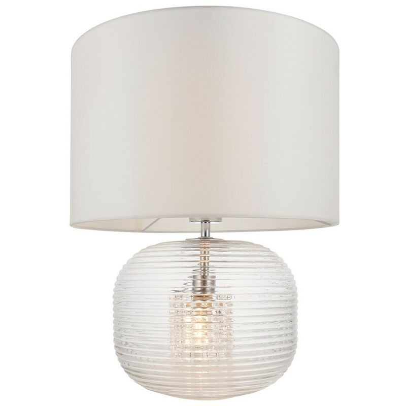 Endon Westcombe Lámpara de mesa de luz doble clásica moderna con base de vidrio acanalado transparente con pantalla de tela blanca
Endon Westcombe Lámpara de mesa de luz doble clásica moderna con base de vidrio acanalado transparente con pantalla de tela blanca