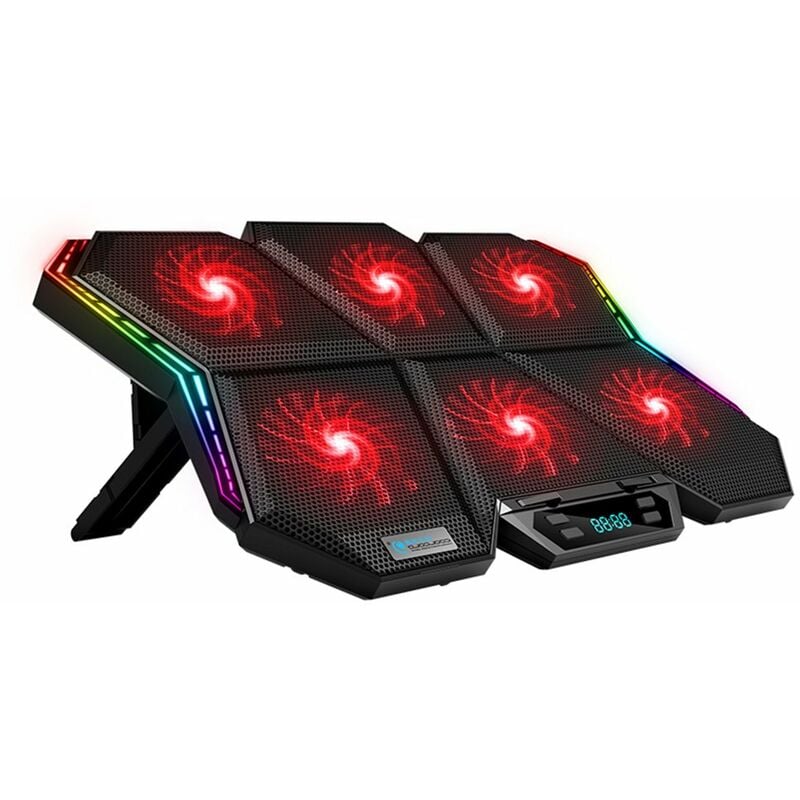 Enfriador para portatil K40 RGB, soporte de refrigeracion de 6 ventiladores, diseno silencioso con velocidad de viento ajustable, altura del soporte,
Enfriador para portatil K40 RGB, soporte de refrigeracion de 6 ventiladores, diseno silencioso con velocidad de viento ajustable, altura del soporte,