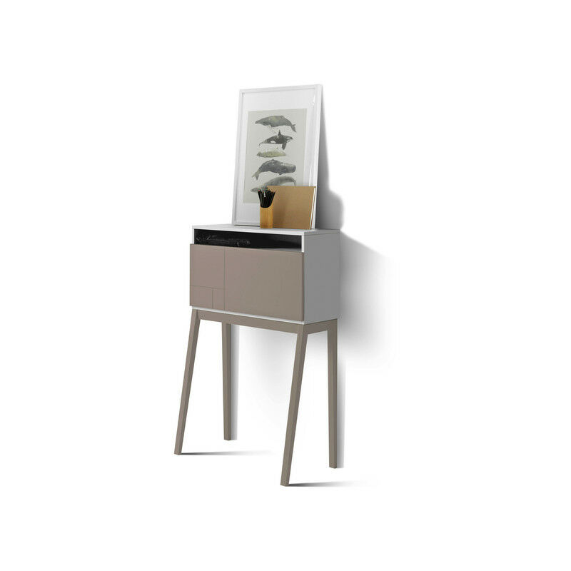 Escritorio BRISTOL en melamina blanca con puerta abatible y patas de haya moka. - Moka
Escritorio BRISTOL en melamina blanca con puerta abatible y patas de haya moka. - Moka