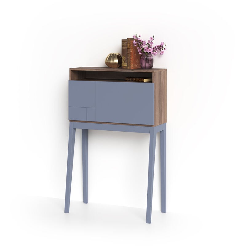 Escritorio BRISTOL en melamina nogal con puerta abatible y patas de haya azul. - Azul
Escritorio BRISTOL en melamina nogal con puerta abatible y patas de haya azul. - Azul