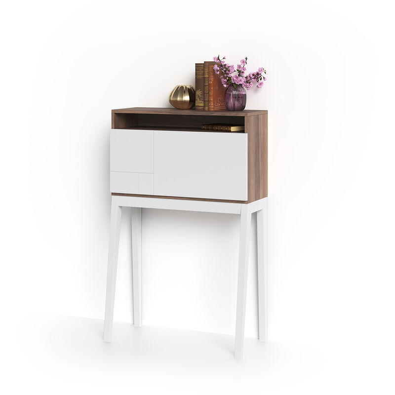 Escritorio BRISTOL en melamina nogal con puerta abatible y patas de haya blanco. - Blanco
Escritorio BRISTOL en melamina nogal con puerta abatible y patas de haya blanco. - Blanco